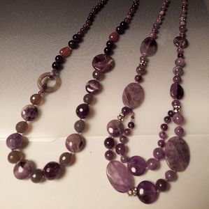 Purple amethyst statement necklaces 30in